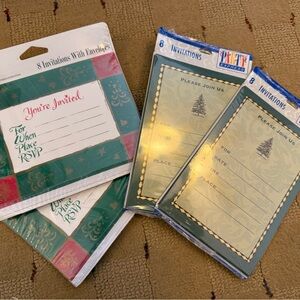 Hallmark Green Gold and Pink Party Invitations with Envelopes (8 per Pack)